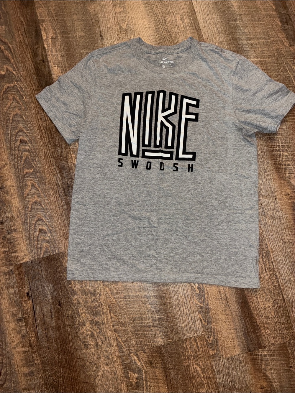 Nike Heather Gray Graphic Swoosh Tee
